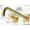Kingston Brass KS6057DX Wall Mount Tub Faucet, Brushed Brass KS6057DX - alternate 3